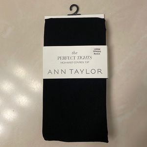 Ann Taylor The Perfect Tights - High Waist Control Top - Black Opaque